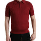 Maroon Collared Short Sleeve Silk T-shirt