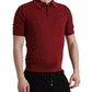 Maroon Collared Short Sleeve Silk T-shirt