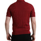 Maroon Collared Short Sleeve Silk T-shirt