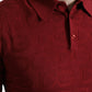 Maroon Collared Short Sleeve Silk T-shirt