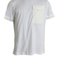 White Cotton Pocket Short Sleeves T-shirt