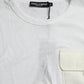 White Cotton Pocket Short Sleeves T-shirt