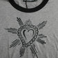 Gray Sacred Heart Cotton Crew Neck T-shirt