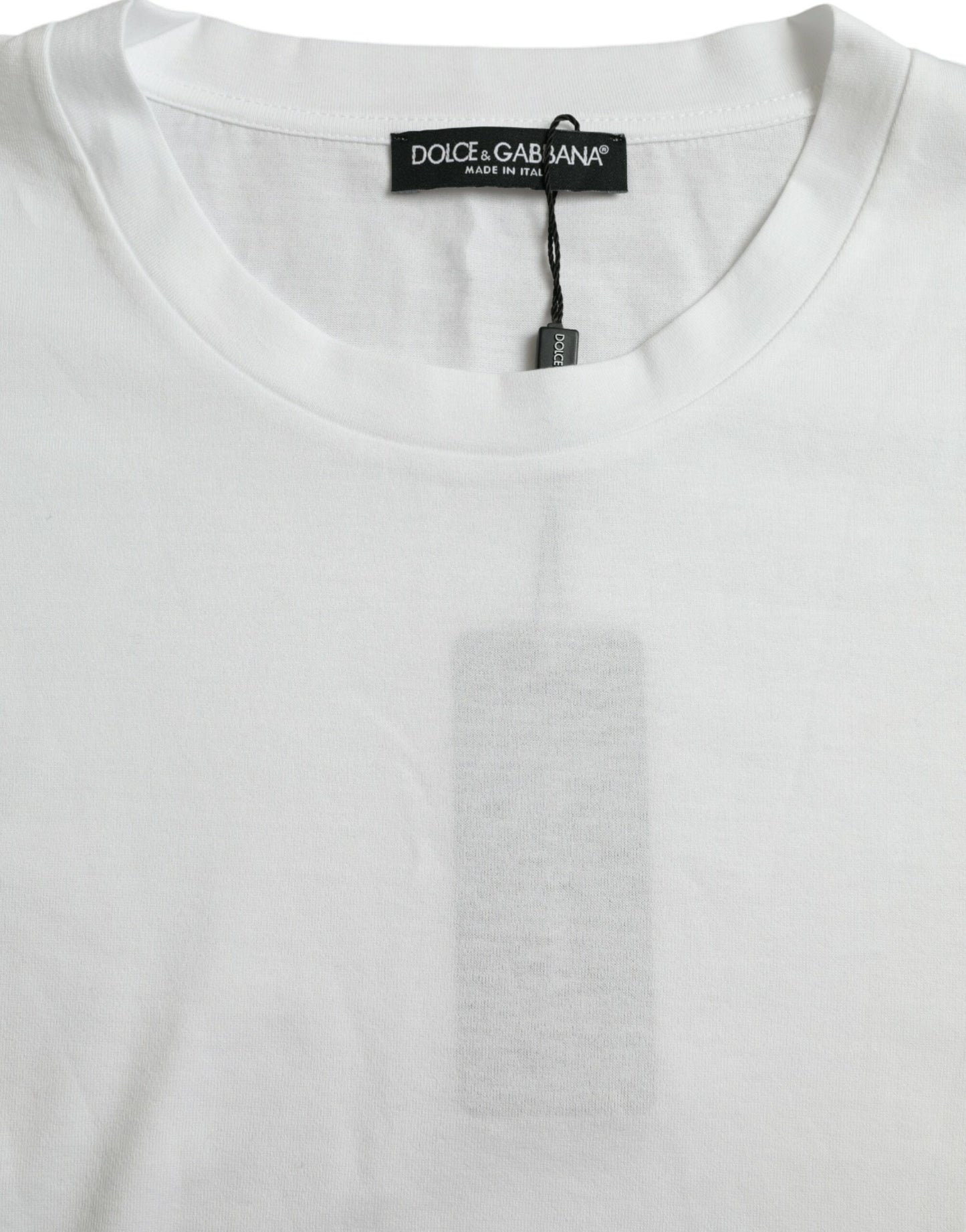 White Cotton Short Sleeves Crewneck T-shirt