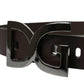 Dark Brown Leather DG Metal Buckle Belt