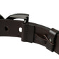 Dark Brown Leather DG Metal Buckle Belt