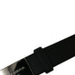 Black Leather Silver Metal Buckle Men Belt