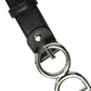 Black Leather Silver DG Logo Buckle Belt