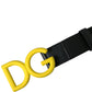 Yellow Nylon Logo Print Metal Buckle Belt