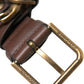 Brown Calf Leather Gold Metal Buckle Belt