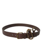 Brown Calf Leather Gold Metal Buckle Belt