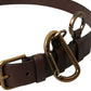 Brown Calf Leather Gold Metal Buckle Belt