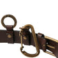 Brown Calf Leather Gold Metal Buckle Belt