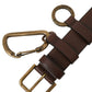 Brown Calf Leather Gold Metal Buckle Belt