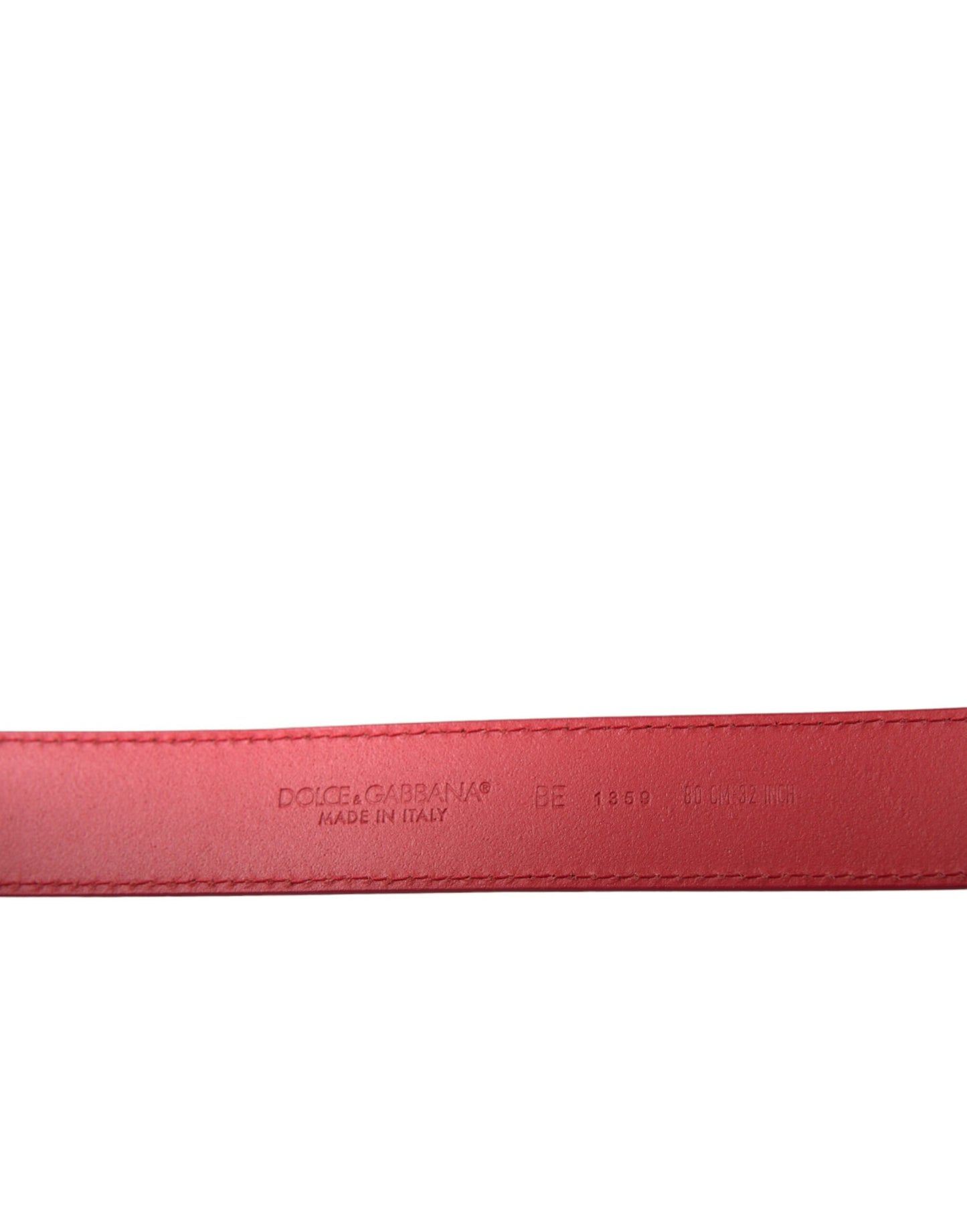 Red Calf Leather Silver Metal Buckle Belt