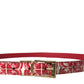 Red Sicily Leather Gold Metal Buckle Belt