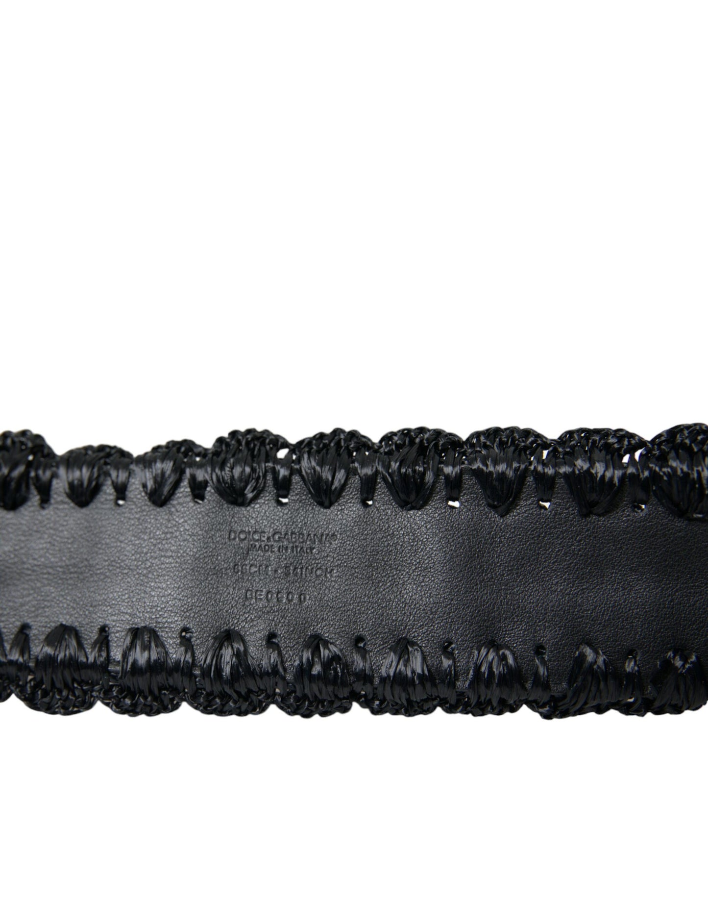 Black Braided Canvas Women Wide Waist Belt