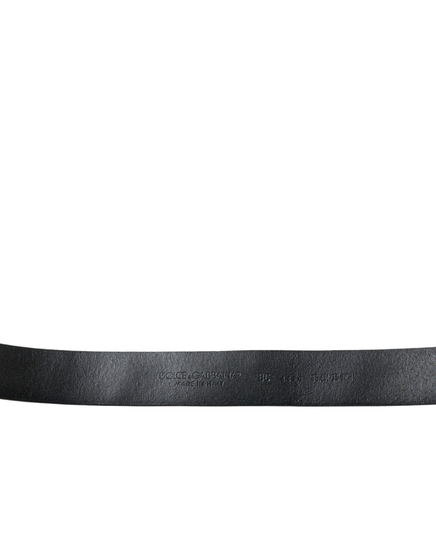 Black Embellished Leather Engraved Buckle Belt