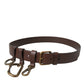 Brown Calf Leather Gold Metal Buckle Belt