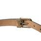 Black Calf Leather Gold Metal Buckle Belt