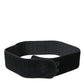 Black Suede Leather Wide Waist Belt