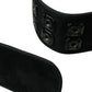 Black Suede Leather Wide Waist Belt