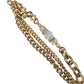 Blue Braided Gold Brass Chain Waist Belt