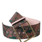 Multicolor Floral Jacquard Lurex Gold Buckle Belt