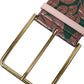 Multicolor Floral Jacquard Lurex Gold Buckle Belt