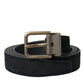 Black Suede Leather Gold Metal Buckle Belt