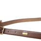 Brown Calf Leather Gold Metal Buckle Belt