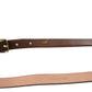 Brown Calf Leather Gold Metal Buckle Belt