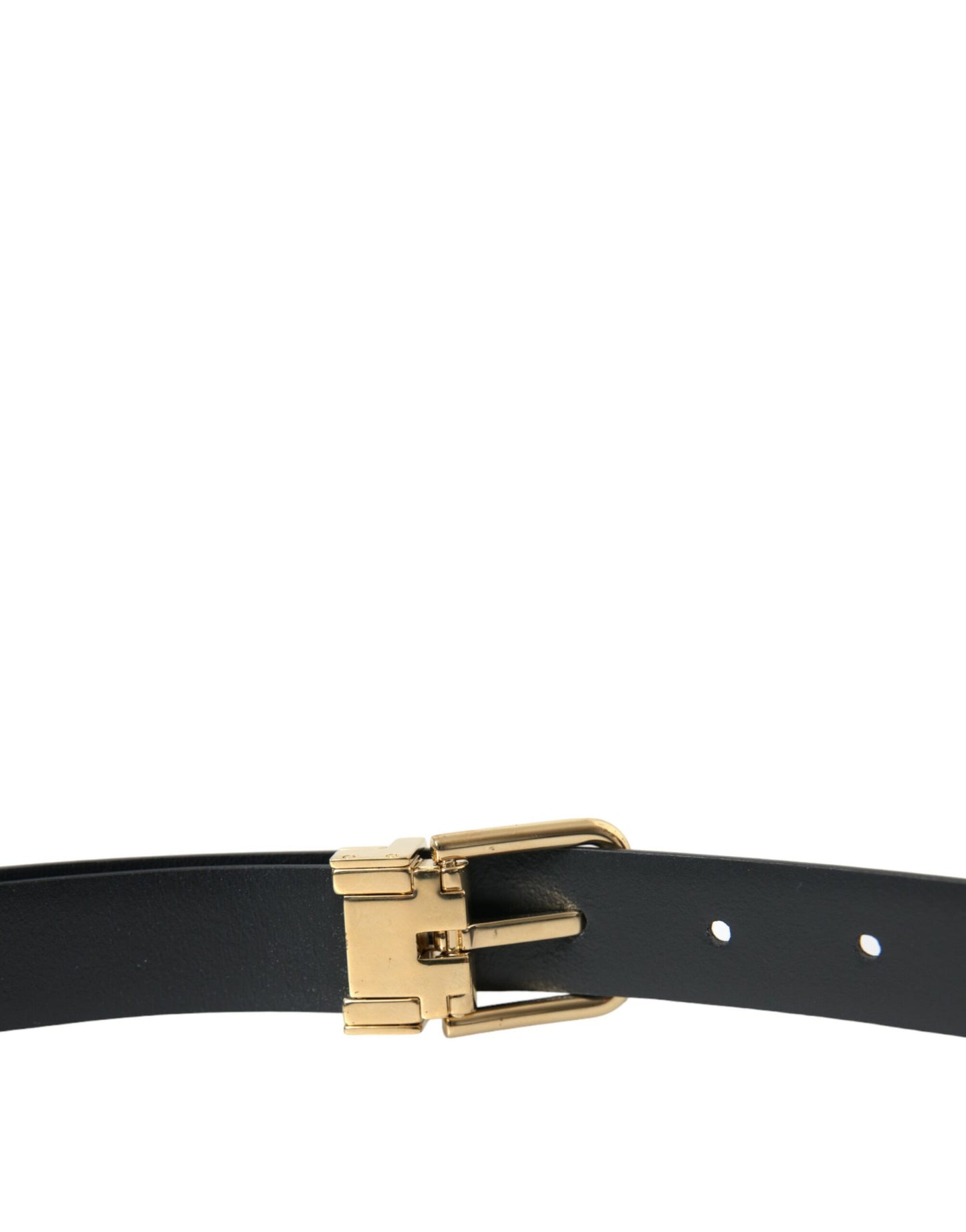 Blue Calf Leather Gold Metal Buckle Belt