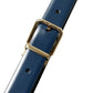 Blue Calf Leather Gold Metal Buckle Belt