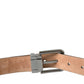 Black Leather Silver Metal Buckle Belt