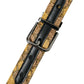 Gold Leather Jacquard Silver Metal Buckle Belt