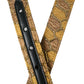 Gold Leather Jacquard Silver Metal Buckle Belt