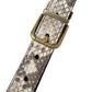 Brown Python Leather Gold Metal Buckle Belt