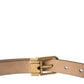 Black Calf Leather Gold Metal Buckle Belt