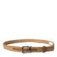 Beige Raffia Braided Silver Metal Buckle Belt