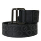 Black Logomania Leather Metal Buckle Belt