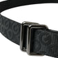 Black Logomania Leather Metal Buckle Belt