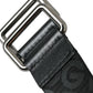 Black Logomania Leather Metal Buckle Belt