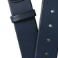 Blue Calf Leather Silver Metal Buckle Belt