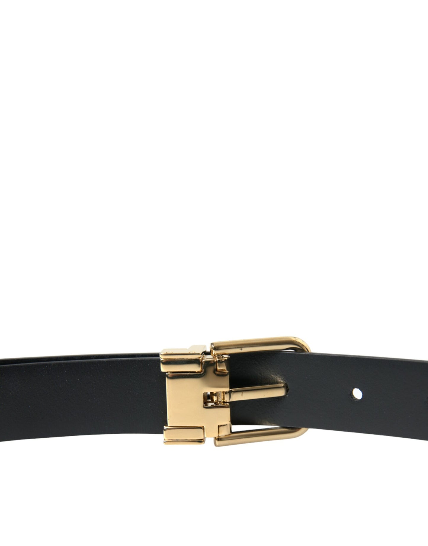 Blue Calf Leather Gold Metal Buckle Belt