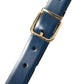 Blue Calf Leather Gold Metal Buckle Belt