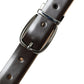 Dark Brown Leather Silver Metal Buckle Belt