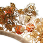 Gold Brass Crystal Sicily Orange ARANCE Head Tiara Crown