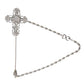 Silver Brass Cross Crystal DG Logo Lapel Pin Brooch