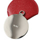 Red Calfskin Leather Round Logo Hand Mirror Holder